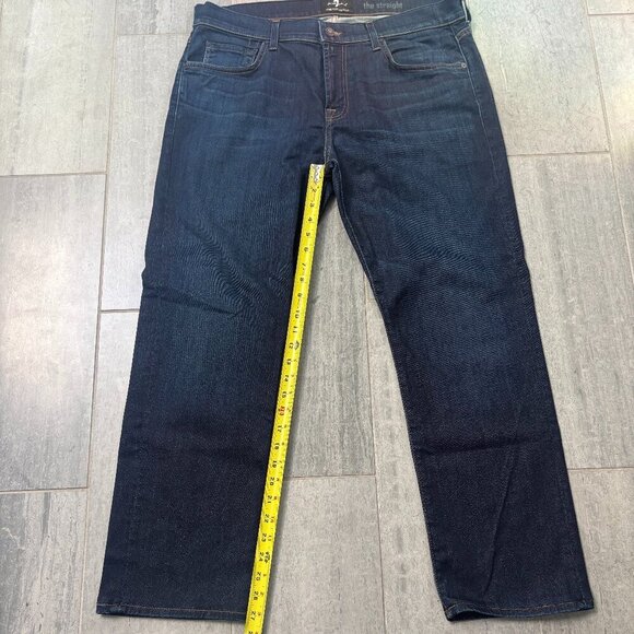 7 For All Mankind Men’s Luxe Performance The Straight Jeans Dark Wash Size 36x30 - Picture 6 of 8
